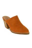 Courdroy Slide Block Heel Mules