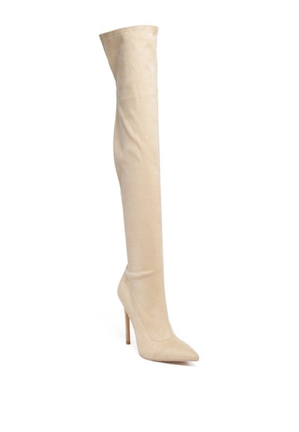 Faux Suede Over The Knee Stiletto Boots