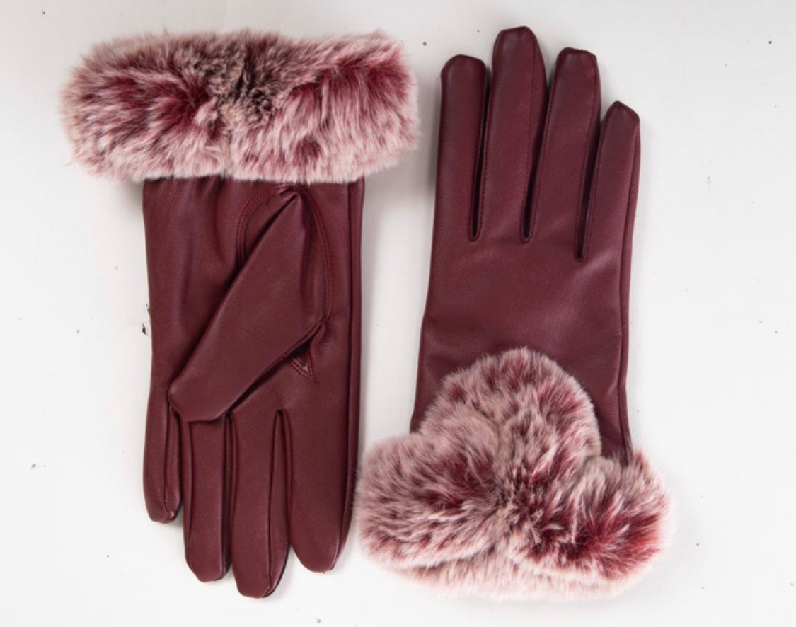 Winter Gloves For Women Faux Leather - SELFTRITSS