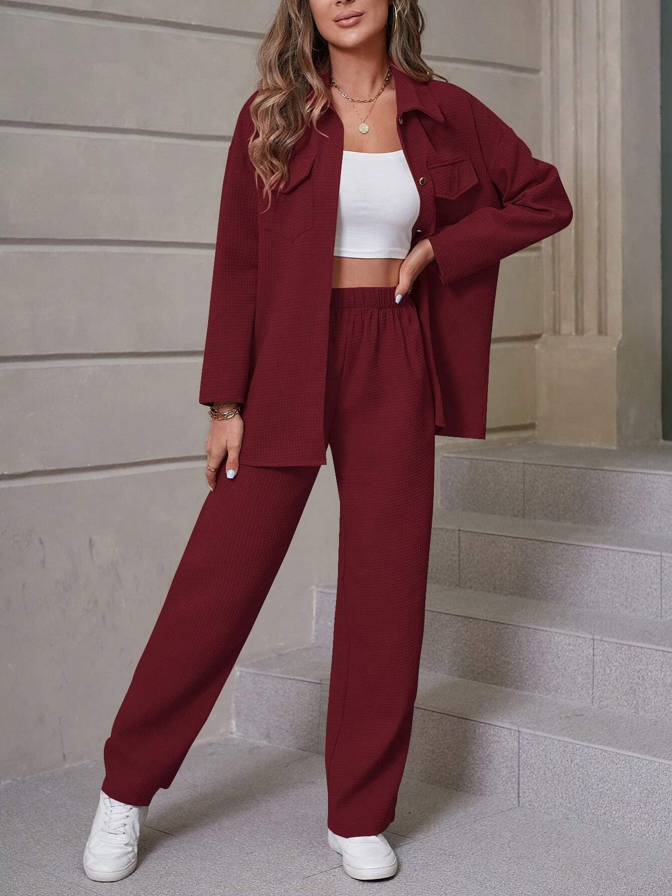 Lapel Cardigan Casual Suit Women - SELFTRITSS   