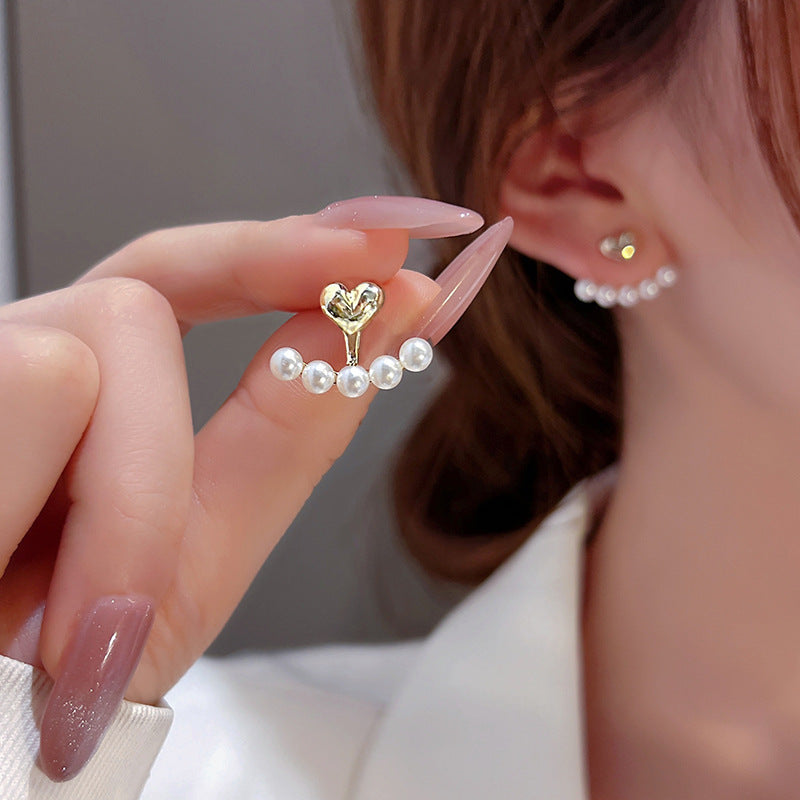 Silver Needle Small Pearl Stud Earrings - SELFTRITSS
