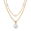 Pearl Tassel Pendant Double-layer Necklace - SELFTRITSS