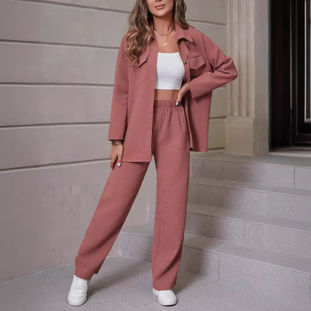 Lapel Cardigan Casual Suit Women