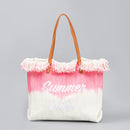 Embroidered Tote Tassel Canvas Beach Bag - SELFTRITSS