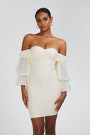 Off-the-shoulder Pleated Puff Sleeve - SELFTRITSS   