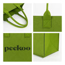 Solid Green Simple Felt Shopper Tote Bag - SELFTRITSS