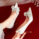 Pearl Bowknot Wedding Bridal Shoes - SELFTRITSS