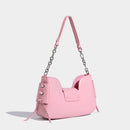 Marble Half Moon Pink Leather Crossbody Bag - SELFTRITSS