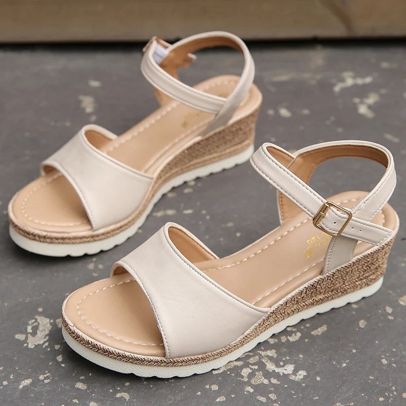 Ankle Buckle Wedge Sandals