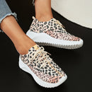 Leopard Knitted Slip On Lightweight Casual Sport Sneakers - SELFTRITSS