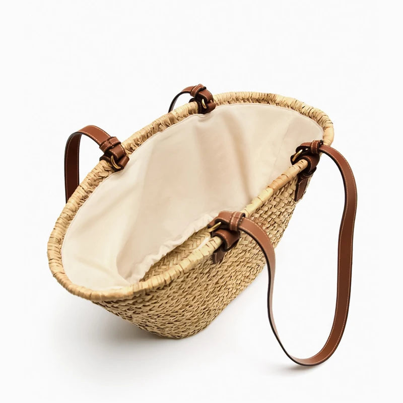 Beach Straw Woven Bucket Shoulder Bag - SELFTRITSS