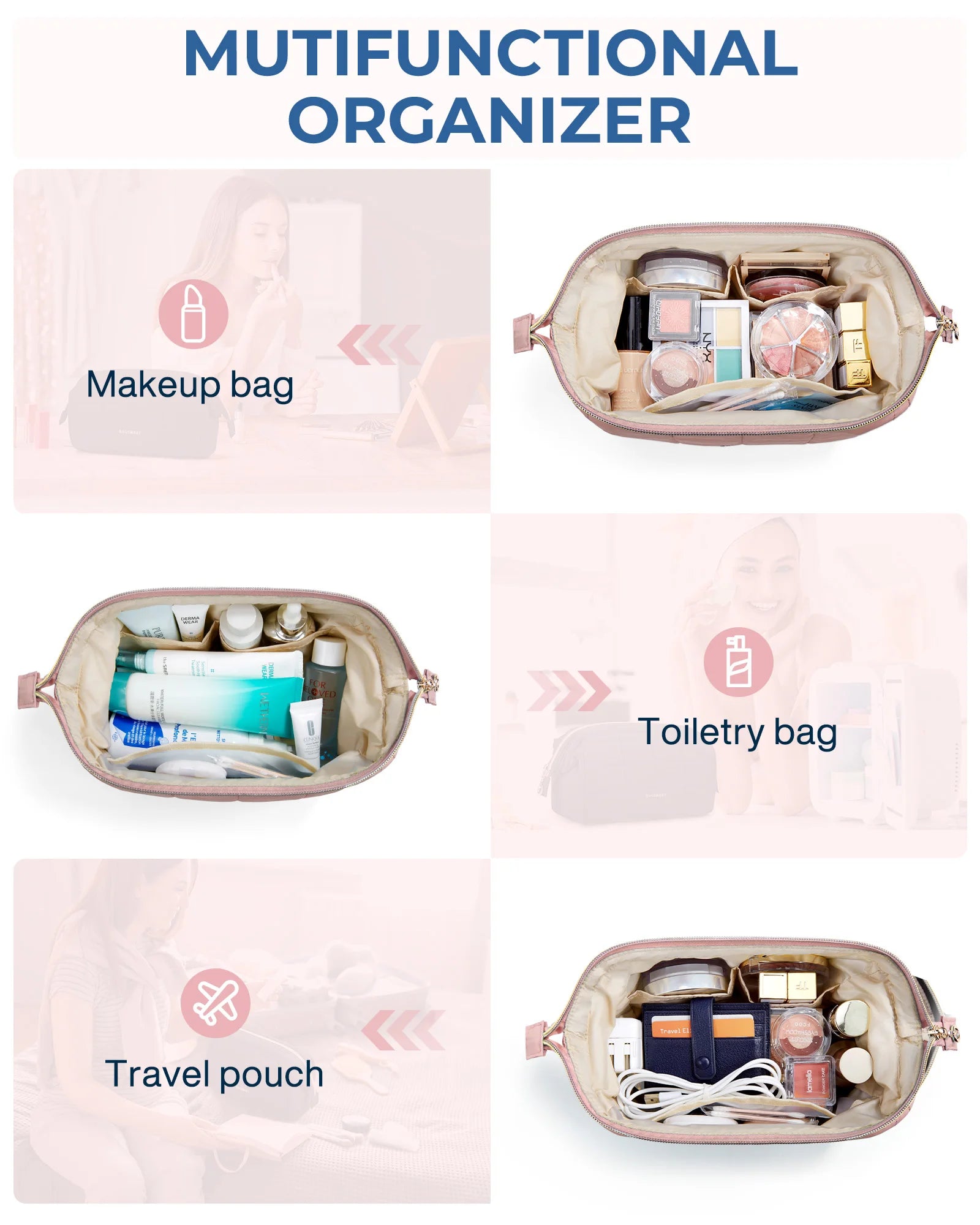 Portable Pink Make Up Bag - SELFTRITSS   