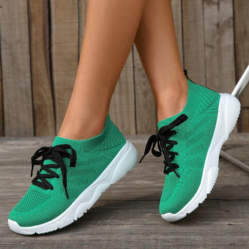 Women's Green  Running Sneakers