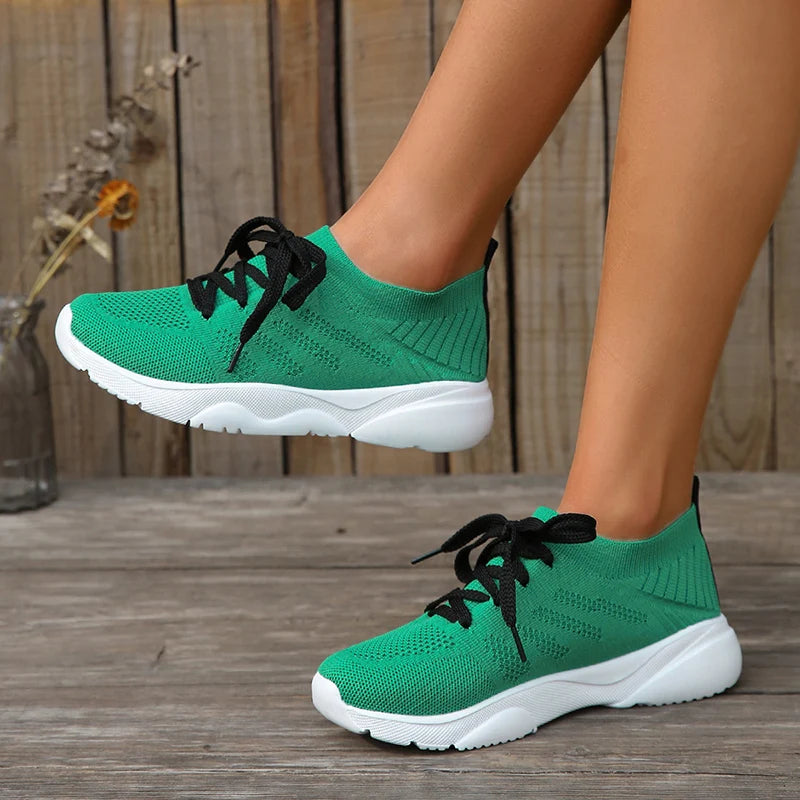Women's Green  Running Sneakers