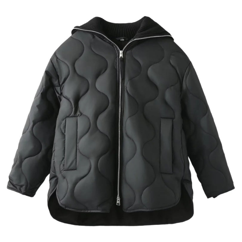 Women Cotton Qulited Padded Bomber Jacket