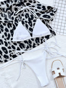 Textured Halter Neck Tie Side Bikini Set - SELFTRITSS