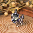 Alloy Moonstone Leaf Bypass Ring - SELFTRITSS