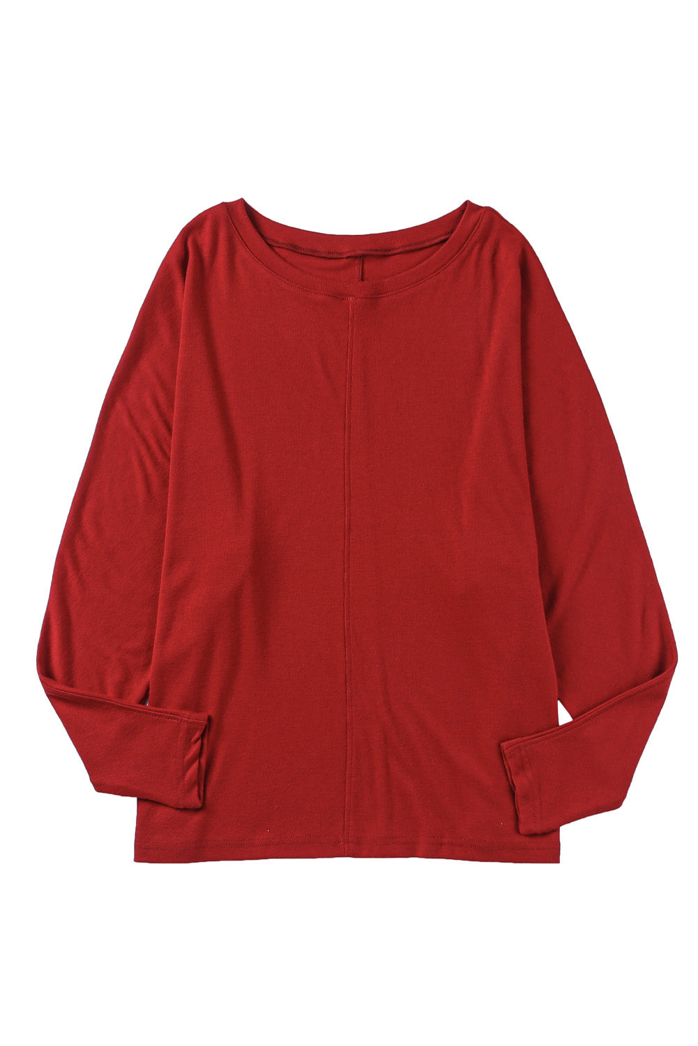 Red Solid Color Patchwork Long Sleeve Top - SELFTRITSS   