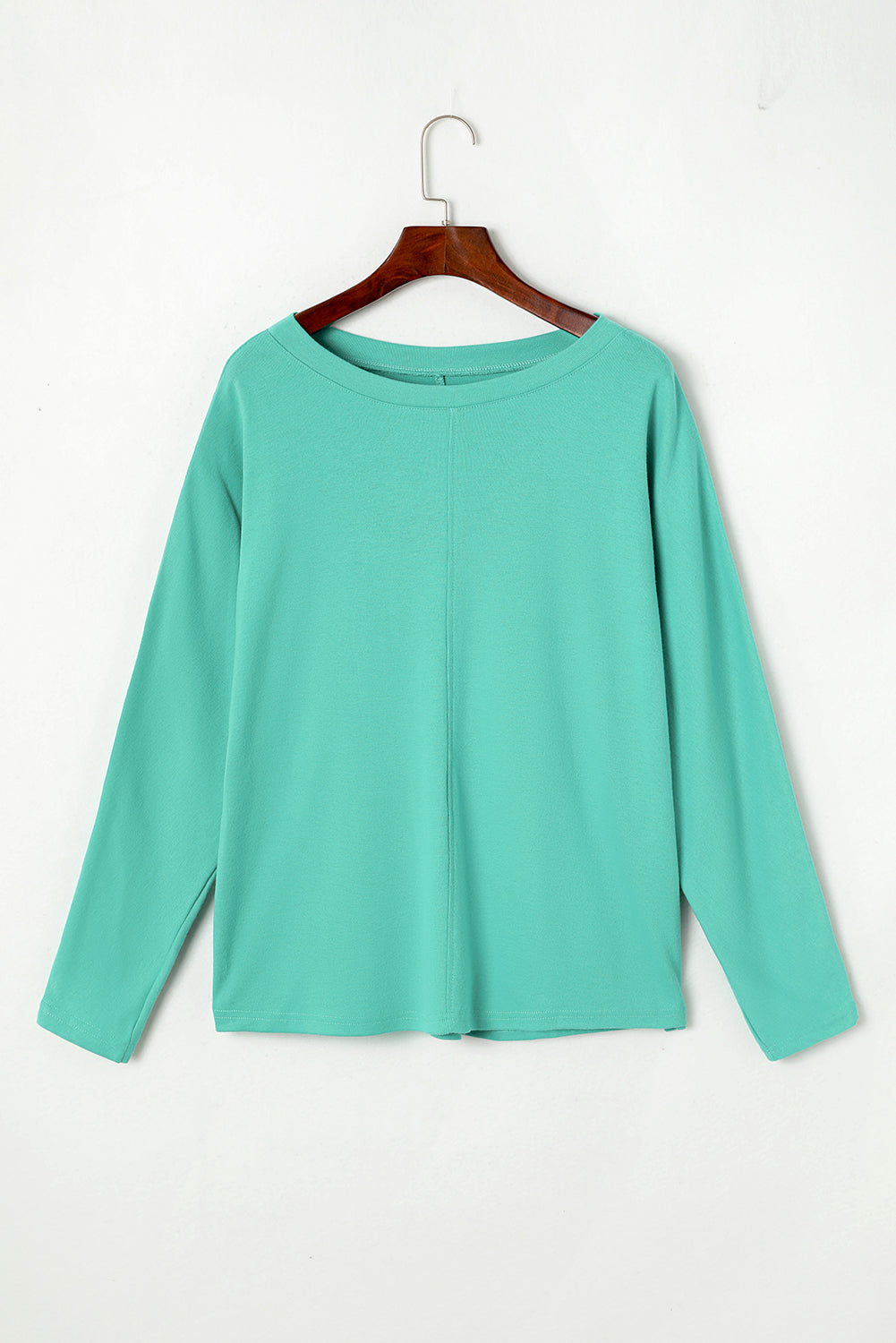 Green Solid Color Patchwork Long Sleeve Top - SELFTRITSS