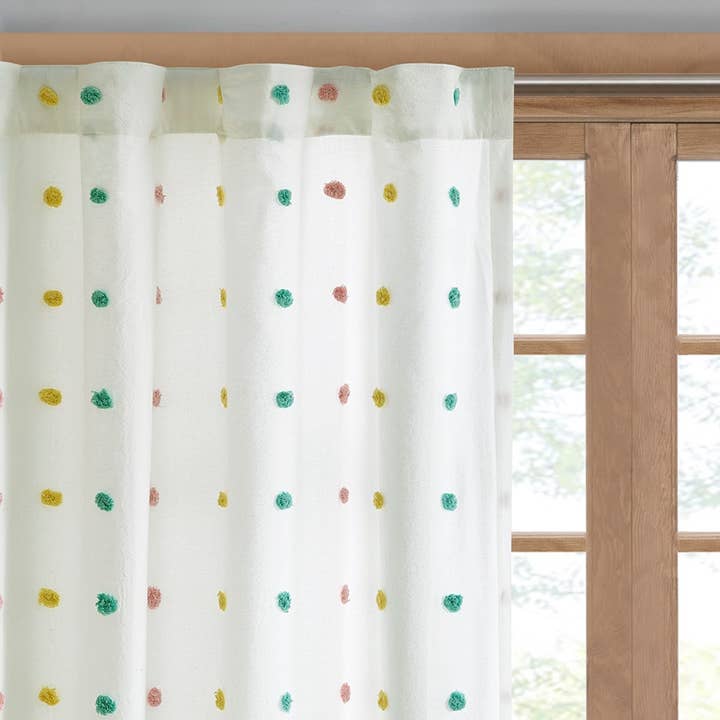 Colorful Pom-Poms Window Curtain, Light - SELFTRITSS
