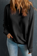 Black Solid Classic Crewneck Pullover Sweatshirt - SELFTRITSS