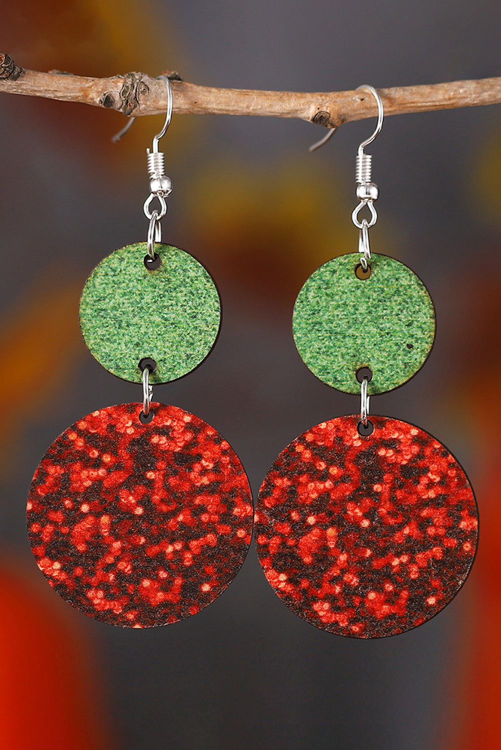 Fiery Red Sequin Round Décor Drop Earrings - SELFTRITSS