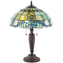 20"H Jasmine Blue & Green Stained Glass Table Lamp - SELFTRITSS