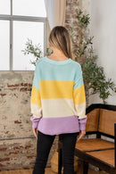 Color Block Exposed Seam Sweater - SELFTRITSS   