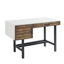 Modern Industrial Wood Office Writing Desk, White - SELFTRITSS