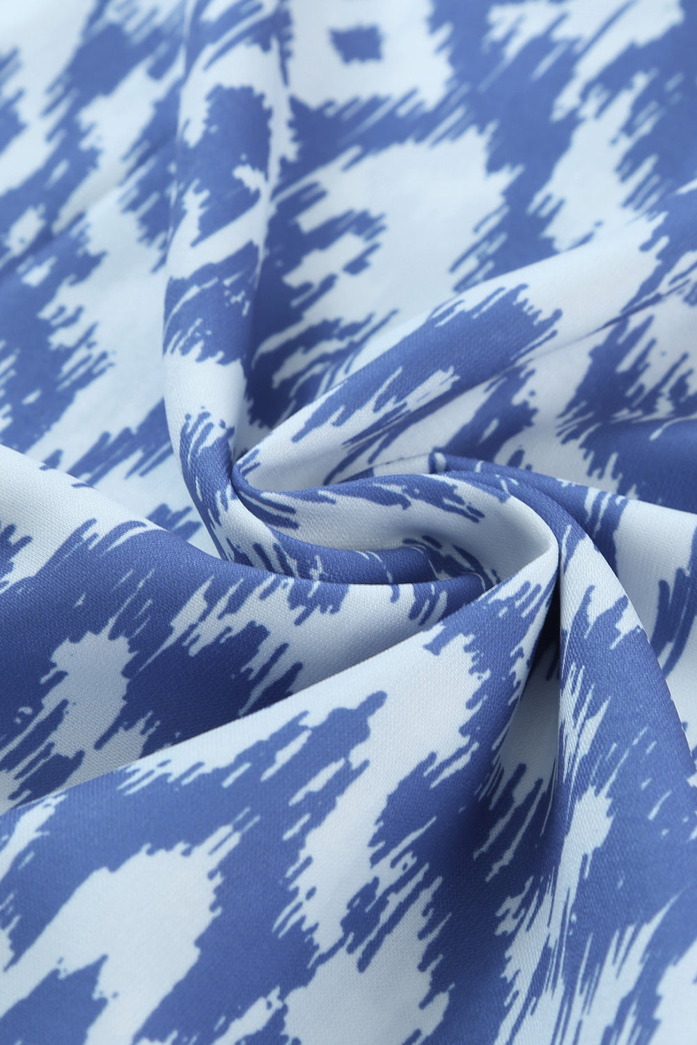 Sky Blue V Neck Casual Geometric Print Maxi Dress - SELFTRITSS