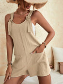 Full Size Scoop Neck Romper with Pockets - SELFTRITSS   