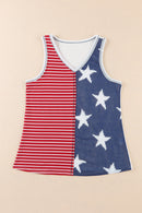 Fiery Red American Flag Stars and Stripes Tank Top - SELFTRITSS   