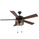 52"W Oil-Rubbed Bronze w/ Gold and Black Metal Ceiling Fan - SELFTRITSS