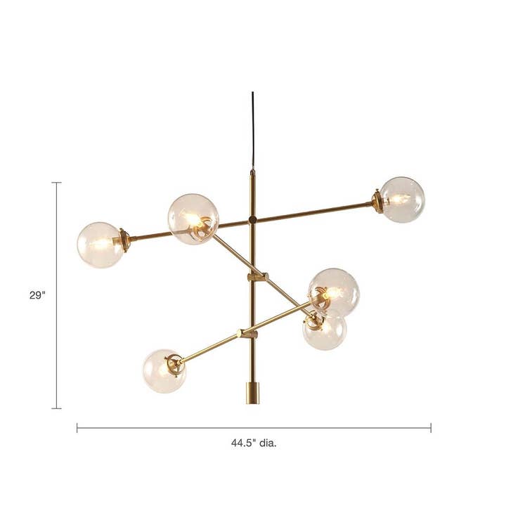 Modern Gold 6-Light Contemporary Chandelier - SELFTRITSS