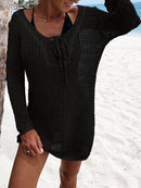 Openwork Tie Neck Cover-Up - SELFTRITSS