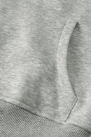 Gray Zip Up Stand Collar Ribbed Thumbhole Sleeve Sweatshirt - SELFTRITSS