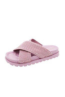 Open Toe Knit Strap Casual Slides - SELFTRITSS   