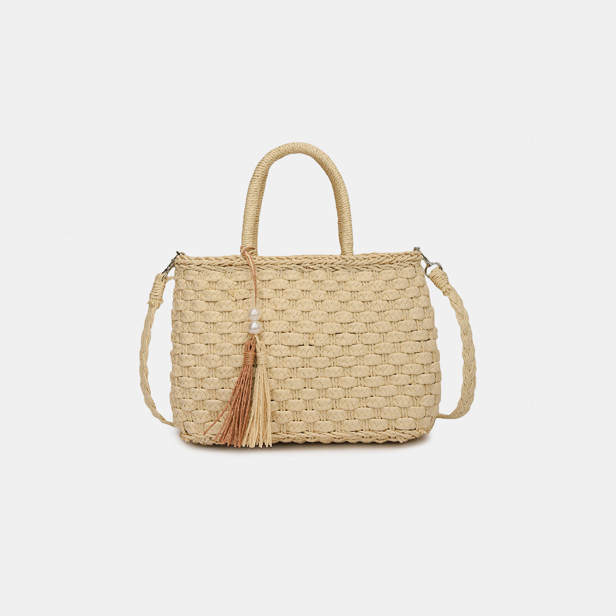 Braided Strap Paper Weave Shoulder Bag - SELFTRITSS   