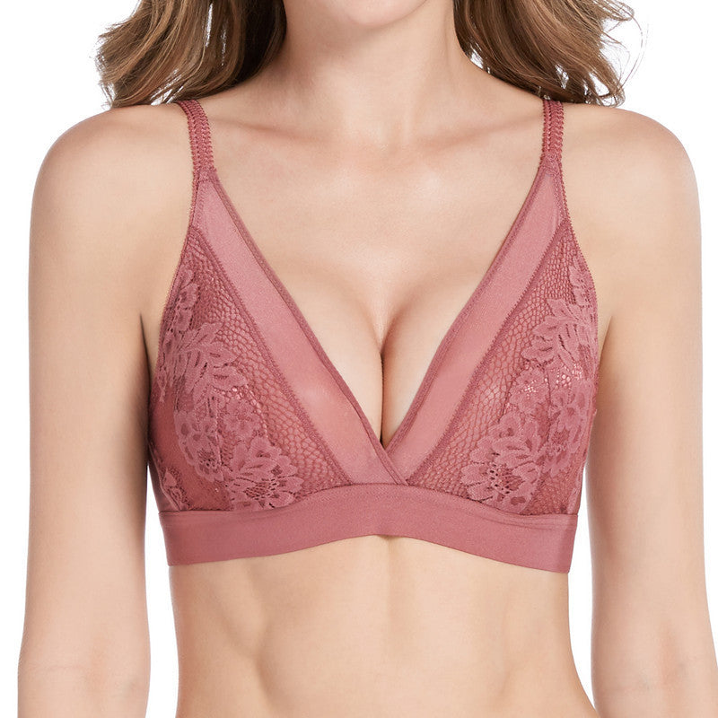 French Triangle Cup Ultra-thin Lace Bra - SELFTRITSS