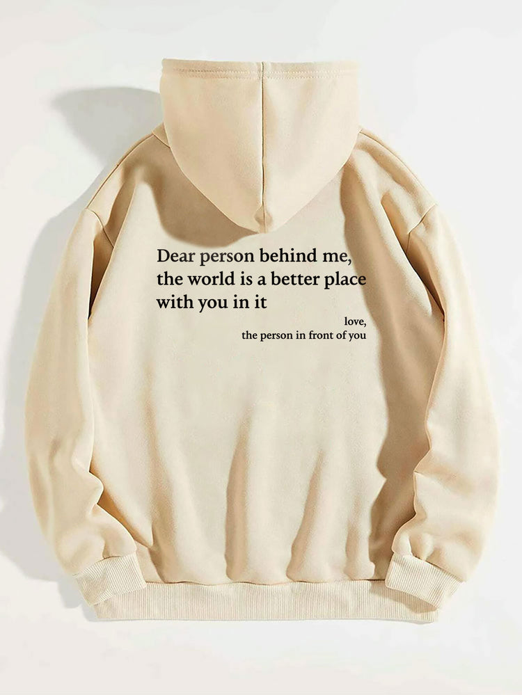 Drawstring Printed Pullover Hoodie