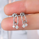 925 Sterling Silver Moissanite C-Hoop Earrings - SELFTRITSS