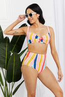 Marina West Swim Take A Dip Twist High-Rise Bikini in Stripe - SELFTRITSS