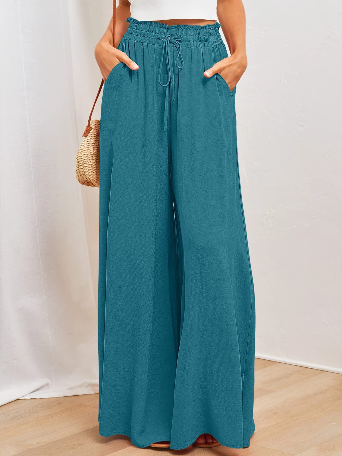 Women's Comfy Lounge Wide Leg Pants With Pockets - SELFTRITSS   