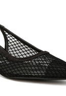 Kiev Mesh Pin Buckle Pointed Mules - SELFTRITSS  