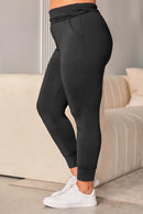 Black Plus Size High Waist Pocketed Skinny Pants - SELFTRITSS