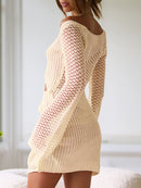 Cutout Lace-Up Long Sleeve Cover Up - SELFTRITSS