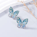 Alloy Inlaid Rhinestone Butterfly Earrings - SELFTRITSS