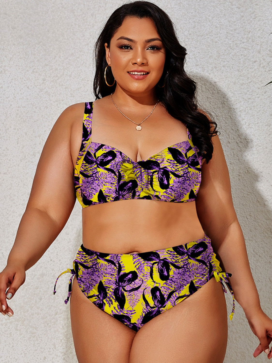 Plus Size Printed Wide Strap Two-Piece Swim Set - SELFTRITSS   