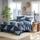 Cottage Oversize 3-Piece Quilt Set, Blue - SELFTRITSS