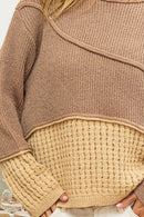 Mocha Brown Ribbed Long Sleeve Sweater